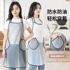 TPU皮圍裙女廚房家用做飯防水防油可擦手餐飲專用定 制logo印字