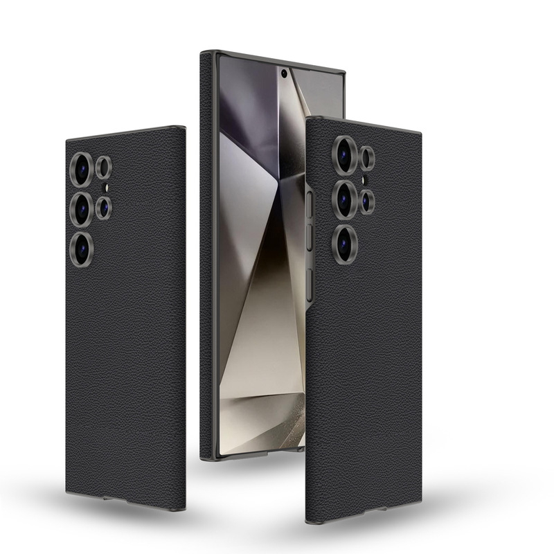 Samsung S24Ultra 携帯電話ケース s24u 肌に優しい無地レザーのフルエッジ曲面ケースに適しています。Amazon でドロップシッピングできます。|undefined