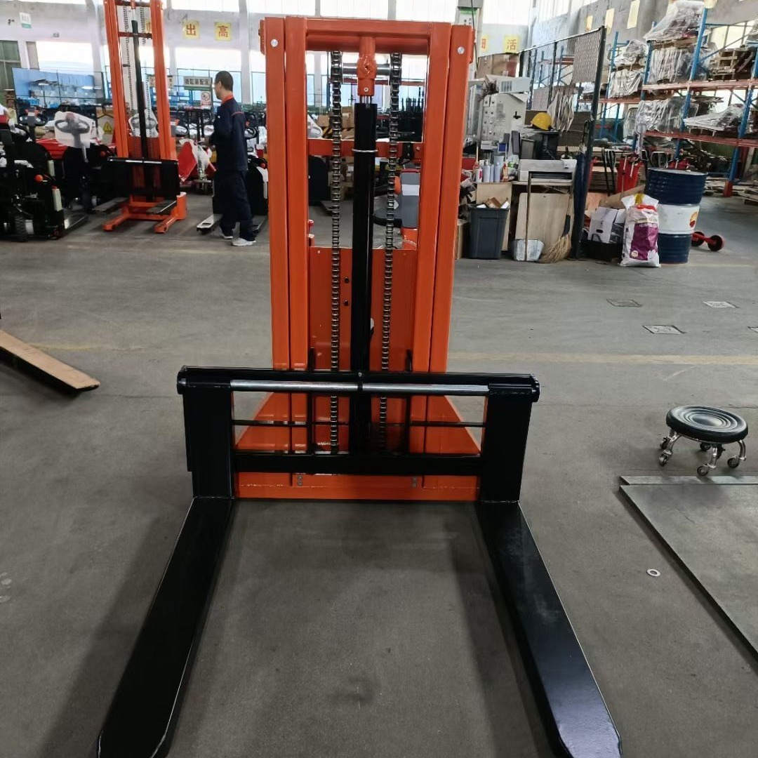1吨半电动堆高机电瓶叉车托盘装卸搬运堆高车手动液压升降车北京