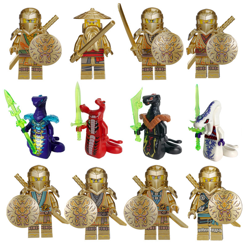 Cross-Border Gold-Edition Ninja Hero Pixel Building Blocks Wholesale Educational Assembly Toys Exclusively for Foreign Trade