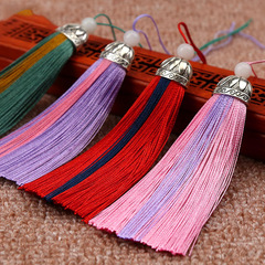 Crossover double-color tassel bookmark with Chinese knot pendant, wholesale metal cap color-selected small tassels