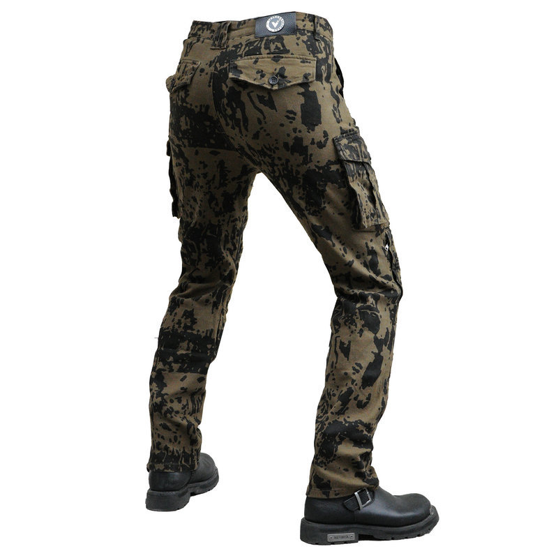 Volero motocicleta jeans hombres multi-bolsa ropa de trabajo transpirable camuflaje pantalones motocicleta caída-resistente verano ciclismo Pantalones