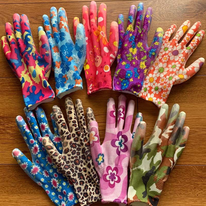 Color PU labor protection gloves wholesale anti-wear non-slip dipping thickened work protection labor protection gloves factory direct supply