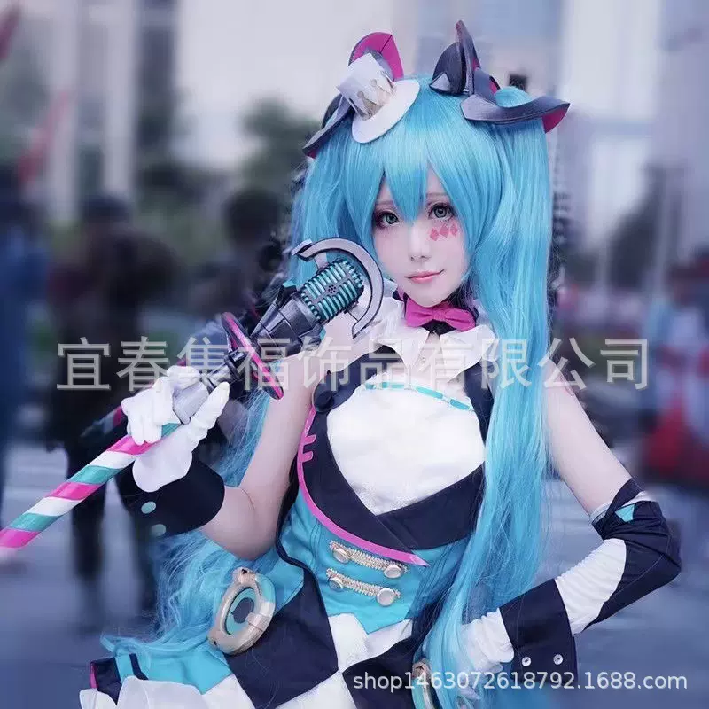 VOCALOID初音未来假发 动漫假发 标准版 Miku虎口夹双马尾cos假发
