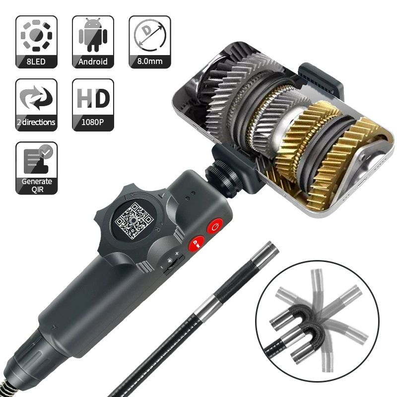 USB-эндоскоп 8.0 мм/6.0 для Android-смартфонов, 180-градусный, для осмотра автомобильных кондиционеров, с зеркальным изображением, высокой четкости, портативный