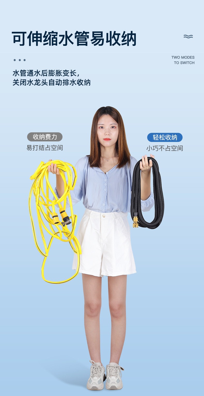 Suitable for car wash water guns, high-pressure household floor and yard cleaning, 2025 nozzle, super powerful pressure-boosting tool, retractable