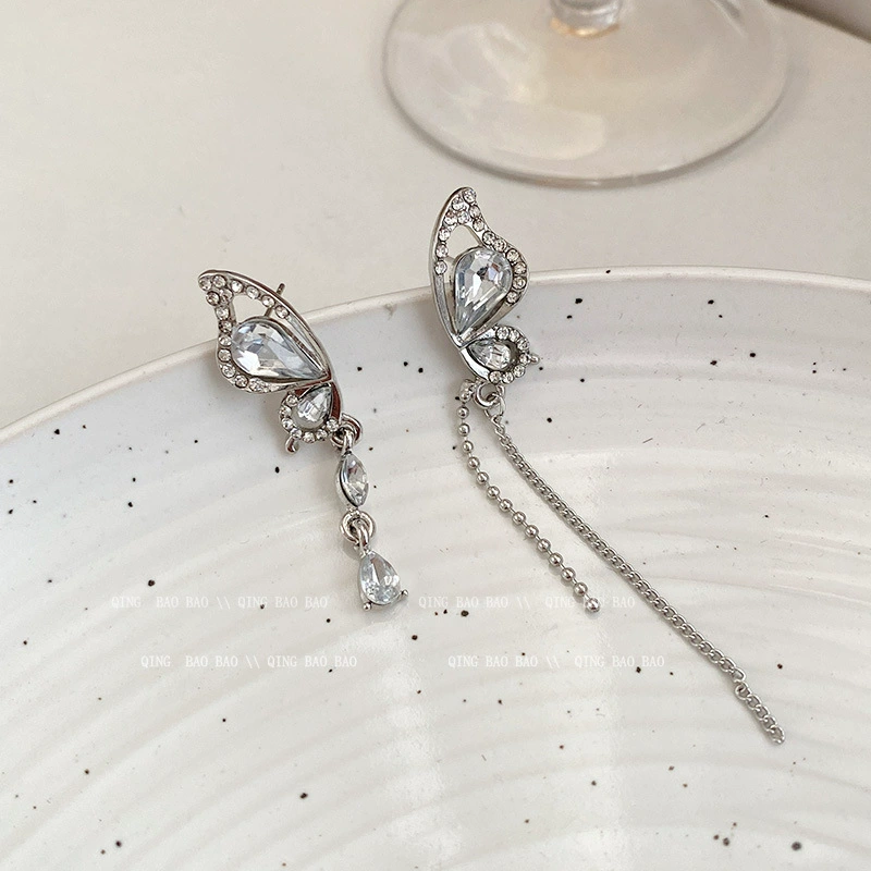 Серьги S925 серебро, игла, легкая роскошь цветочный дизайн, модный корейский стиль, множество цветов