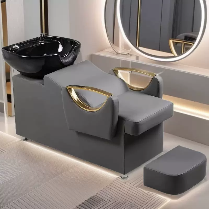 理发店洗头床陶瓷盆发廊用冲水床美发店简约可躺舒适现代简约风