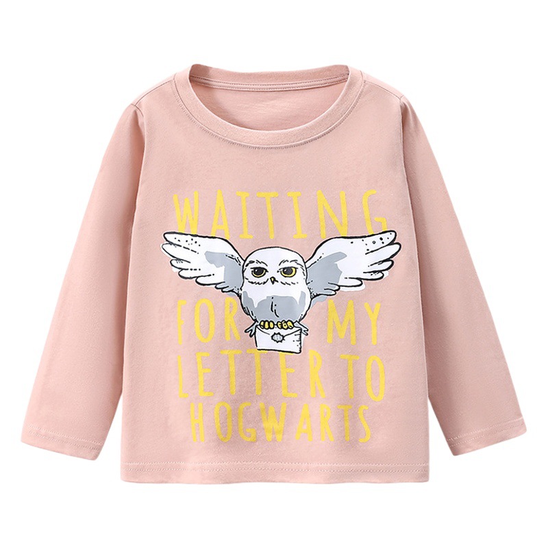 JOJOBEBE ropa para niños europeos y americanos otoño nueva camiseta para niños algodón de manga larga de dibujos animados cuello redondo Camiseta para niños