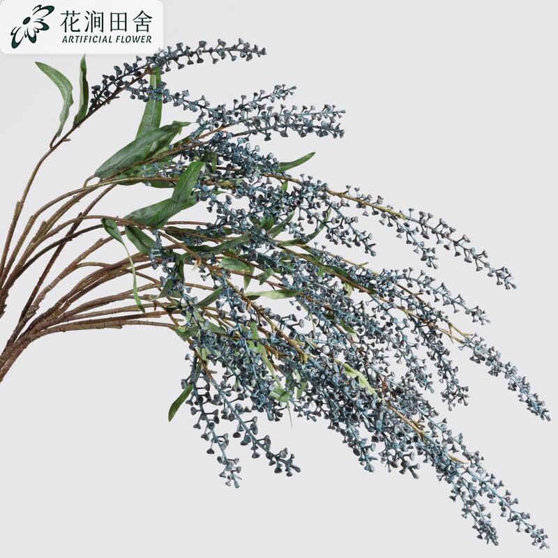 Simulation 3 Forks Salt Flavored Fruit Rice Fruit Acacia Fruit Nordic Home Model Room Flower Arrange Decoration Overseas Wedding Fake Flowers