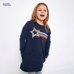Little maven children's sweatshirt dress autumn new European and American long-sleeved children's dress home casual children's dress