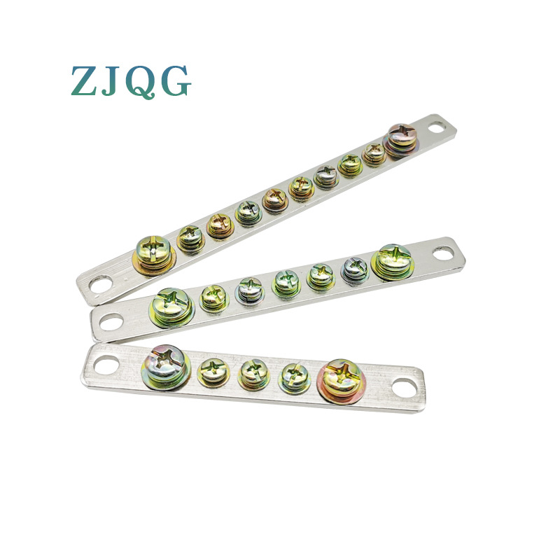 現強光零地排黃銅鍍鎳接線端子配電箱接零排接地排15寬系列