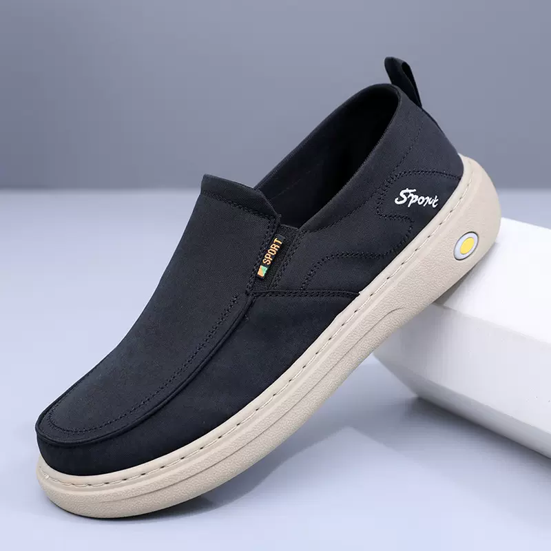 鞋子男2026跨境新款春秋男式休闲单鞋一脚蹬时尚防滑健步鞋爸爸鞋
