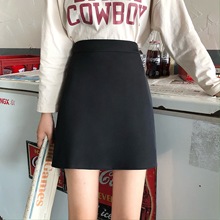 高腰a字半身裙女文员商务新款韩版百搭显瘦学生胖m包臀紧身小短裙