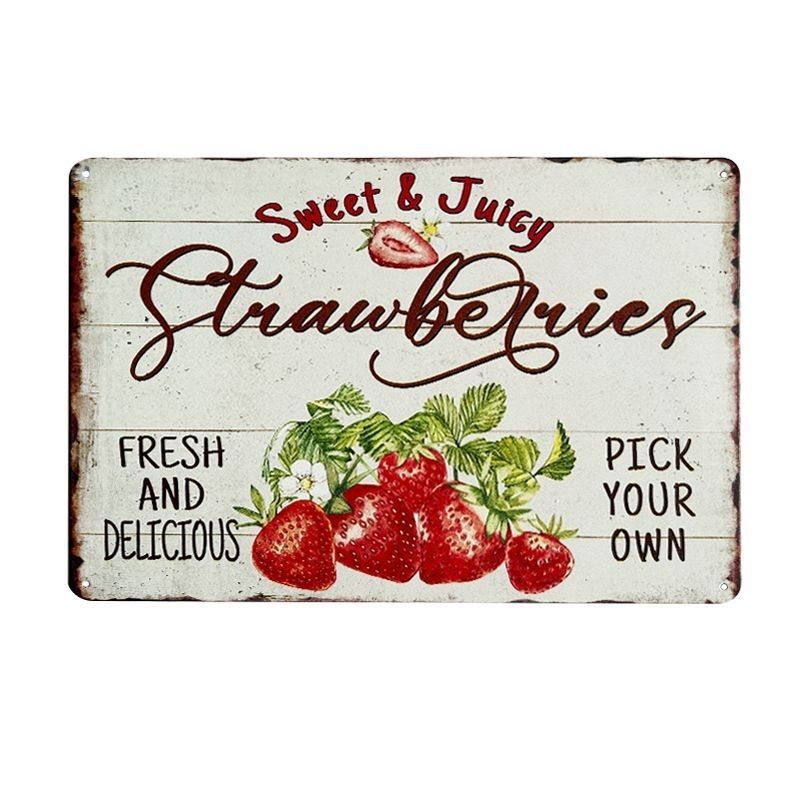 Pintura de hojalata pastoral Flor antigua retro Arte de hierro Pintura colgante pequeña Jardín al aire libre Balcón Decoración de pared Colgante transfronterizo