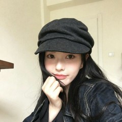 韩版简约羊毛混纺细腻褶皱报童帽女秋冬舒适时尚百搭显脸小柔软款