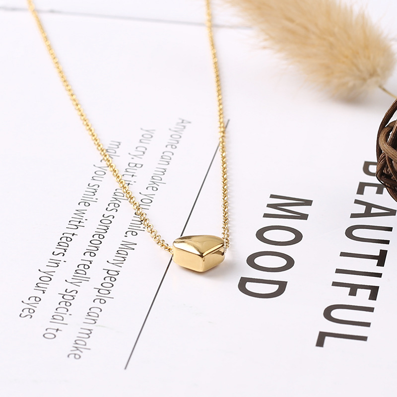 Titanium Steel Chain Material Wholesale Jewelry Simple Style Heart Shape Titanium Steel Plating Pendant Necklace Cable Chain
