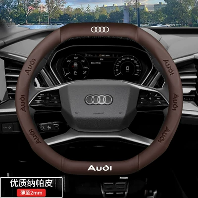 Steering wheel cover Cover - double-d-type-special-high-quality-nappa-leather-brown-default