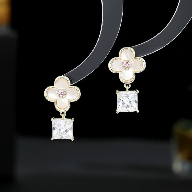 Серебряная игла, серьги, органический цирконий, пробы 925 серебро, простой и элегантный дизайн, стиль высшего качества