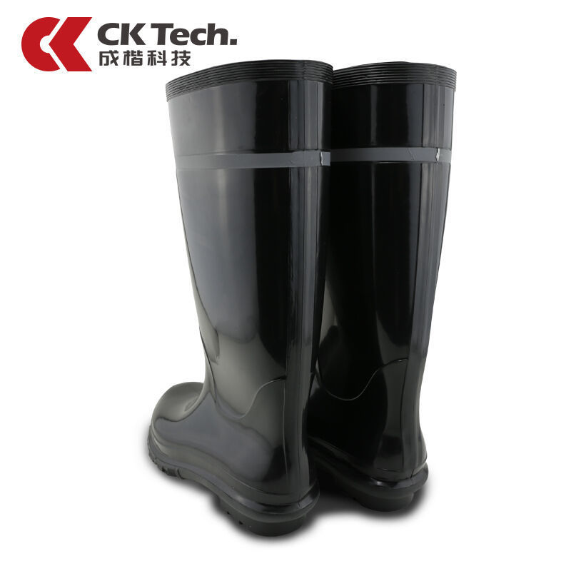 成楷科技PVC高帮雨靴高筒耐磨防滑水鞋高筒防水雨鞋男黑色雨鞋