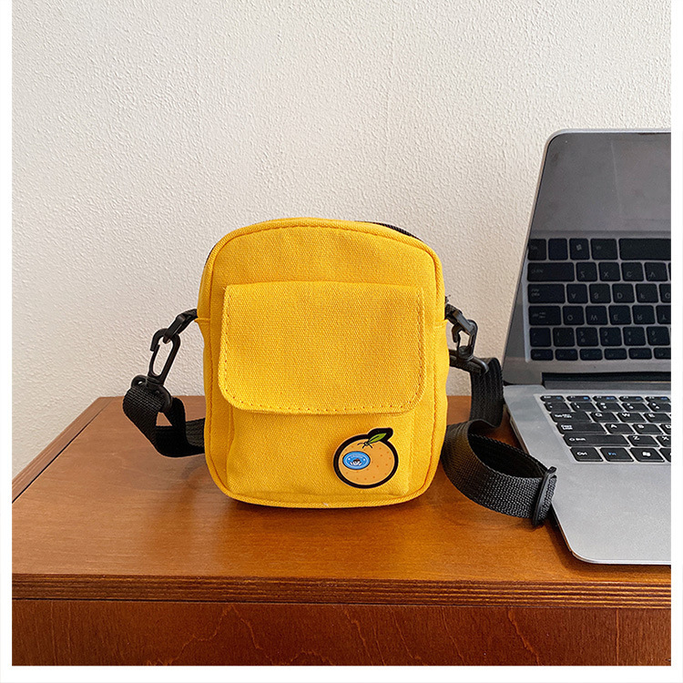 112g Weight Sewing Thread Fashion Element Zipper Closure Type Single Shoulder Strap Strap Type Square Bag Bags Type Casual Occasion Canvas Material Fruit, Solid Color Pattern All Seasons Season Women's Gender Streetwear Style Square Shape Small Size Women's Small Canvas Fruit Solid Color Streetwear Sewing Thread Square Zipper Square Bag 3