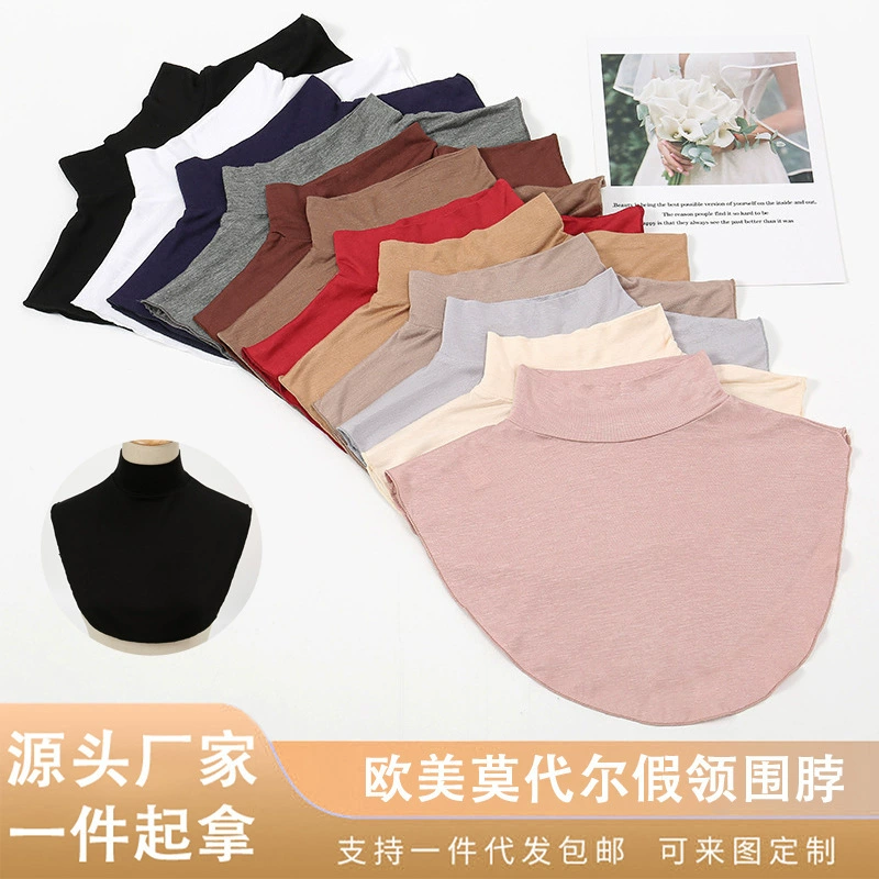 Тонкий модальный полугольф с искусственным воротником для мужчин и женщин, лето-осень-зима, теплый пуловер для шеи, защита для шеи, декоративный воротник, внутренний слой.