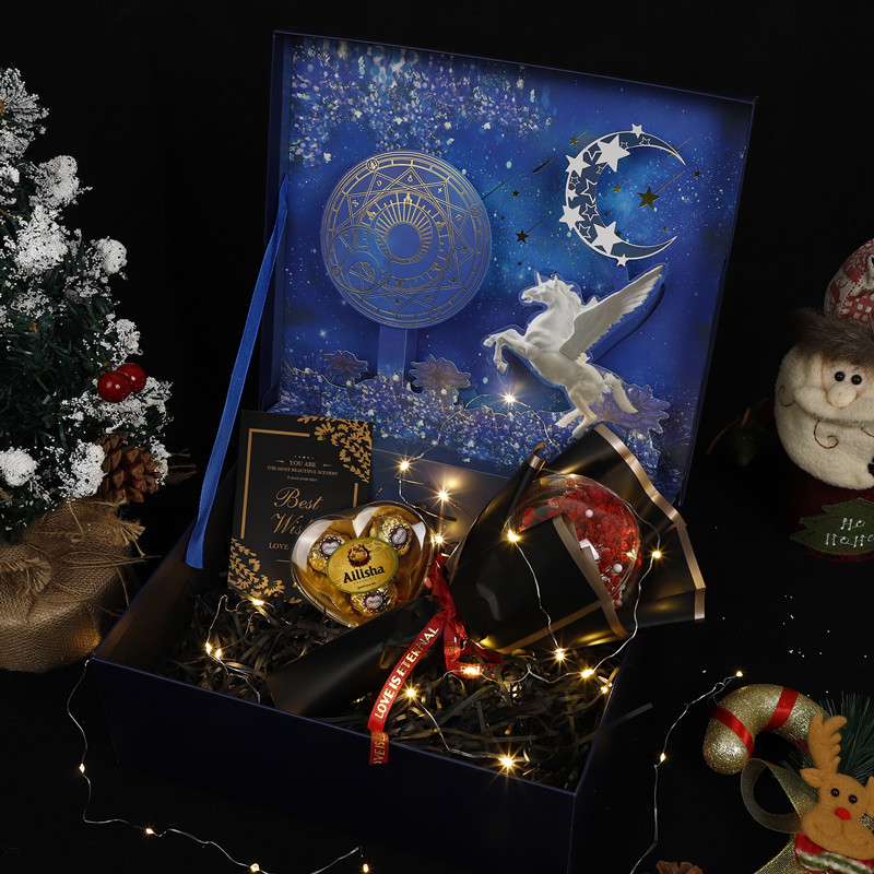 立体蓝盒【亚红款】满天星球+巧克力