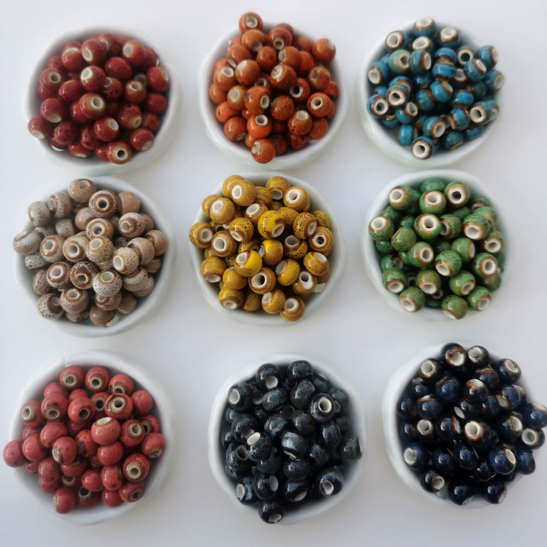 Керамические круглые бусины Цзиндэчжэнь, цветочная глазурь, масляные разноцветные свободные бусины, фарфоровые бусины, ювелирные изделия ручной работы, аксессуары для браслетов из бисера