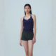 South Korea restandrecreation Letter Printed Halter Backless Neck Vest Women's RR Short Top for Summer