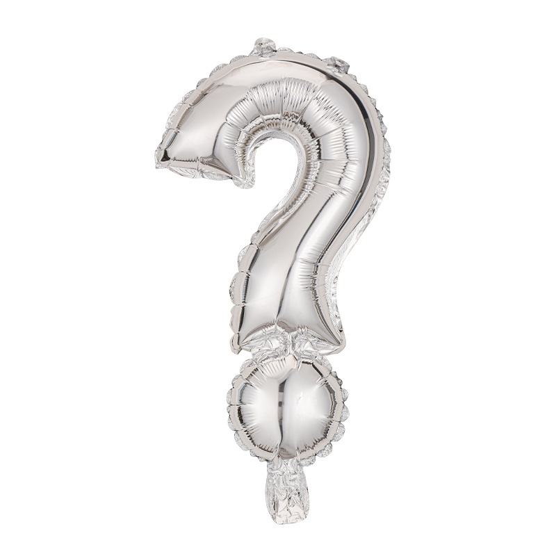 Signo de interrogación de globo de película de aluminio con signo de puntuación de 16 pulgadas y! # @ Globos de decoración de papel de aluminio de fiesta de cumpleaños