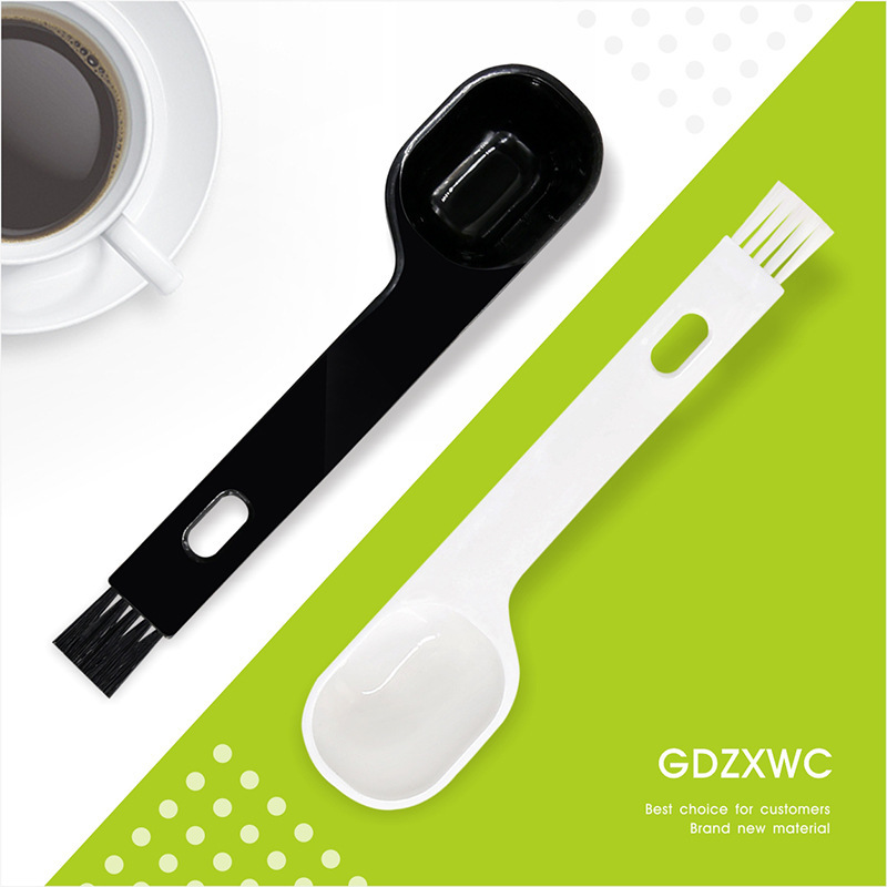 Manufacturer's In-Stock Grinder Small Brush with Spoon Cleaning Brush Plastic Powder Spoon Brush with Bristles Patented Product