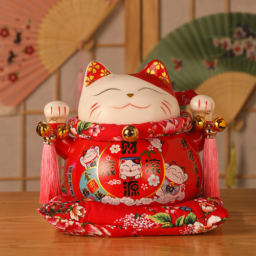 Lucky Cat Large Ornament Piggy Bank Store Opening Ornaments Creative Gifts Home Accessories Ceramic Craft Gifts