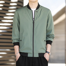 外贸春秋薄款男士夹克韩版中青年棒球服潮流休闲大码男装外套代发