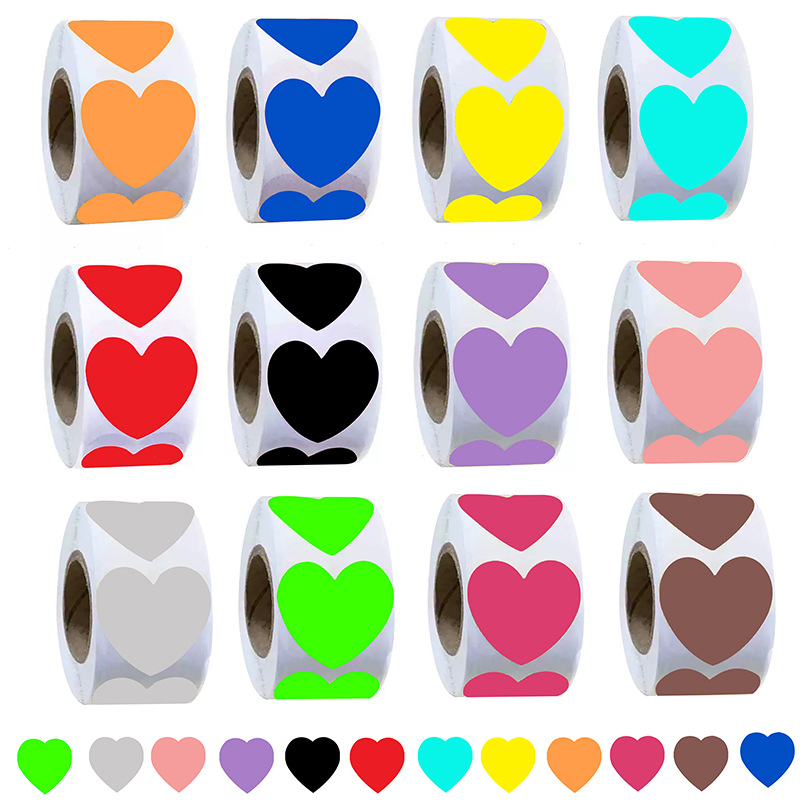 亚马逊爆款批发卷装爱心刮刮乐激励礼物抽奖刮刮涂层不干胶标签贴