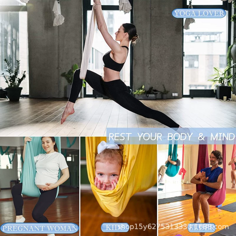 Swings with accessories for yoga, 5m, 2.8m, clips included