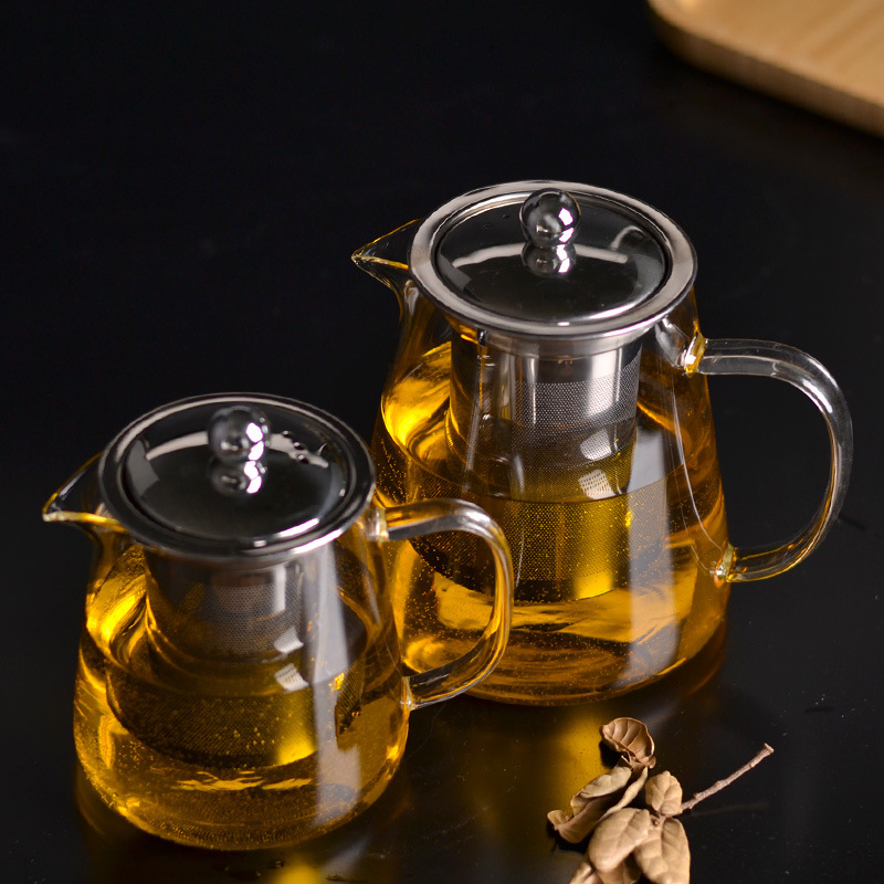 tetera de té de vidrio separación de agua de té filtrado resistente a altas temperaturas tetera de kung fu doméstica de alta borosilicona tetera especial para hacer té