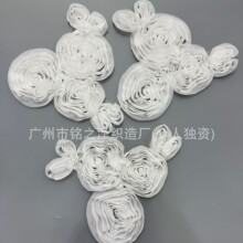 厂家直销白色雪纺立体盘花特种花边DIY绣花服装配饰