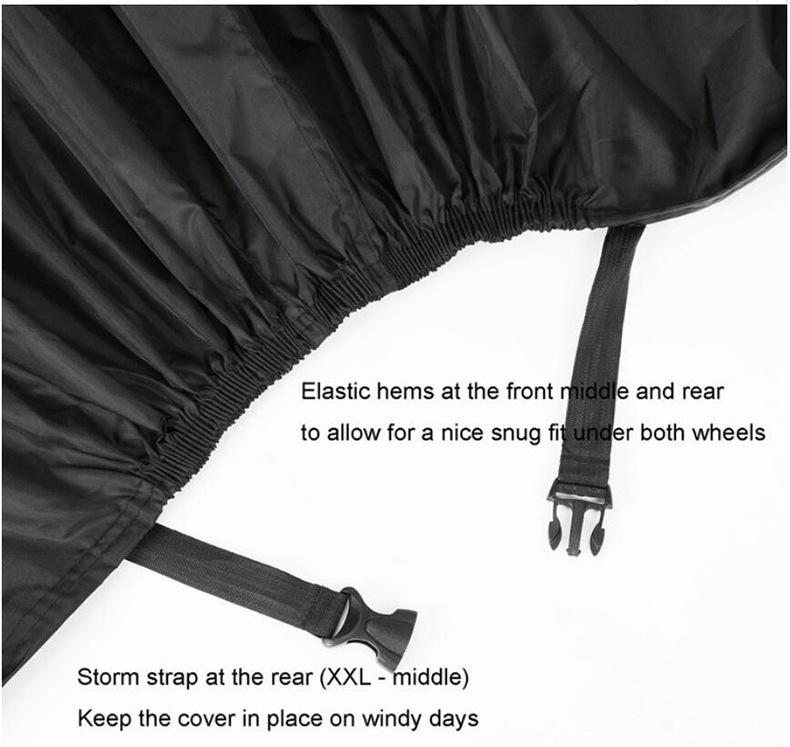 Cross-Border Motorcycle Cover, Rainproof and Sunproof Electric Vehicle Cover, Outdoor Portable Dustproof Thickened Vehicle Cover 210D