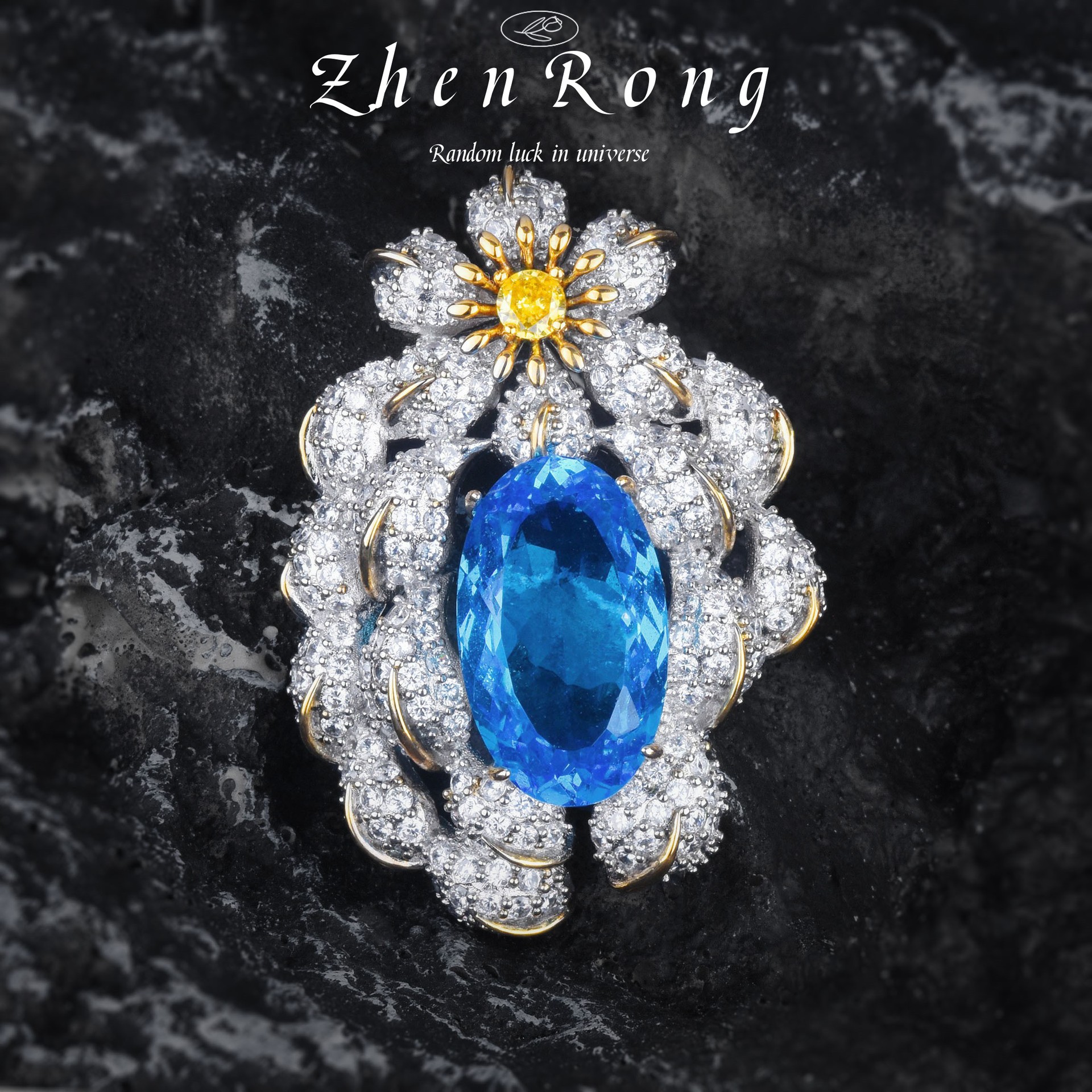 Italiano retro de gran tamaño de la paloma de sangre roja joya colgante broche de doble uso azul marino tesoro collar Esmeralda diamante color tesoro