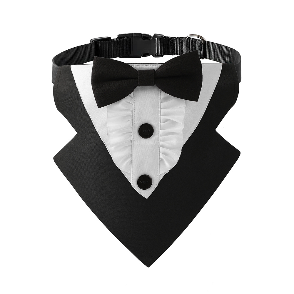 Tanpopo transfronterizo nuevo estilo británico traje de encaje perro saliva toalla boda triángulo toalla mascota bufanda