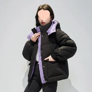 冬季新款韩版时尚小个子短款羽绒棉加厚连帽外套显瘦款