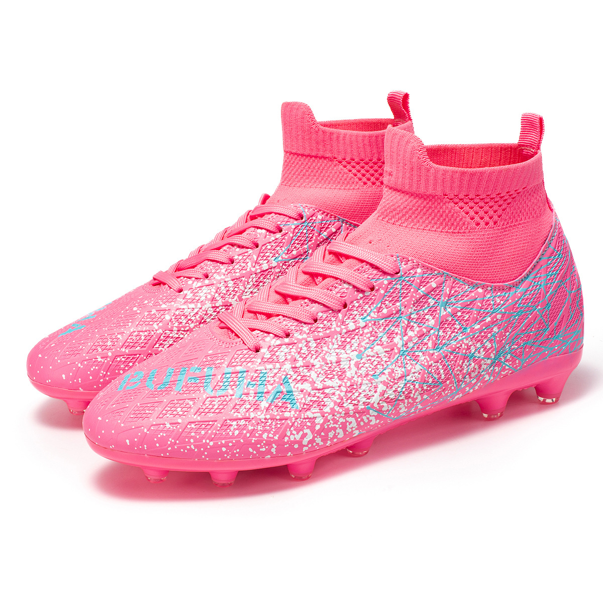 2025 transfronterizo nuevo clavos transpirables jóvenes hombres y mujeres zapatos de fútbol zapatos de entrenamiento de césped