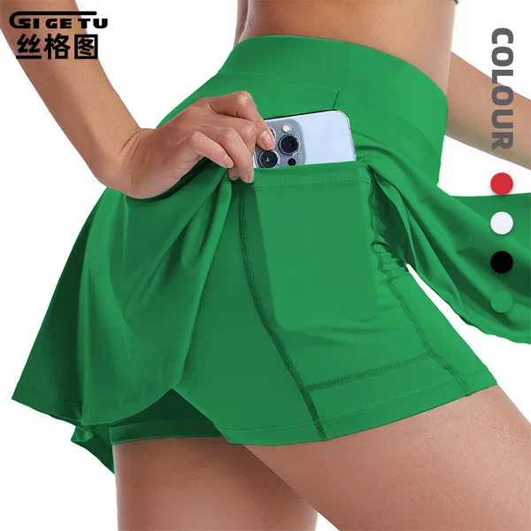 Cross-Border Yoga Skirt for Women, Summer High-Waisted Butt-Lifting Tennis Skirt Pants, Badminton Training Sports Short Skirt, Amazon