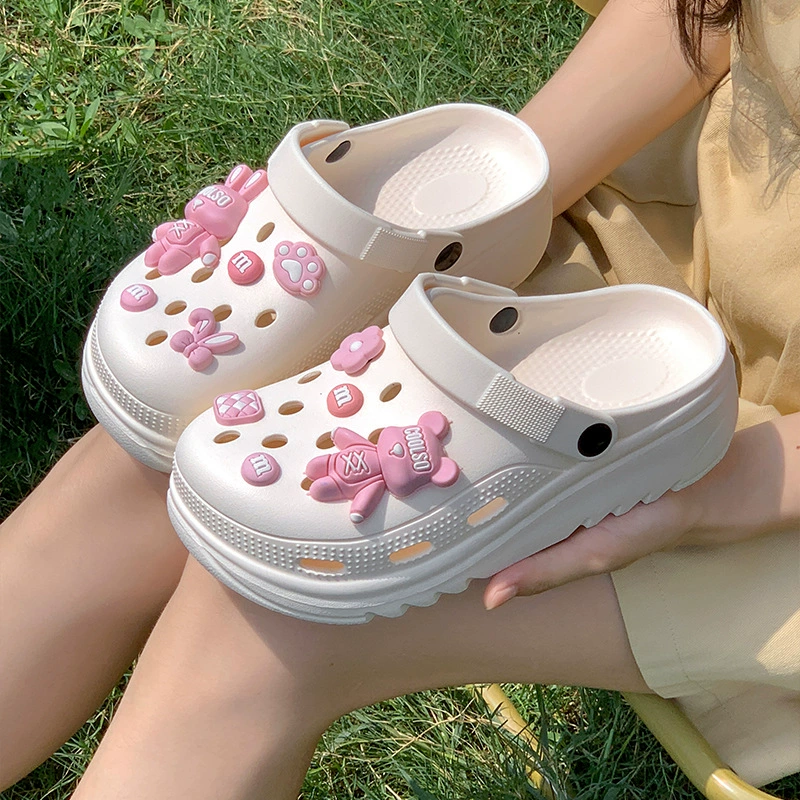 Беременные женщины пещерные туфли женские летние носики 2025 новые нескользящие пляжные туфли с толстой подошвы Баотоу Леди