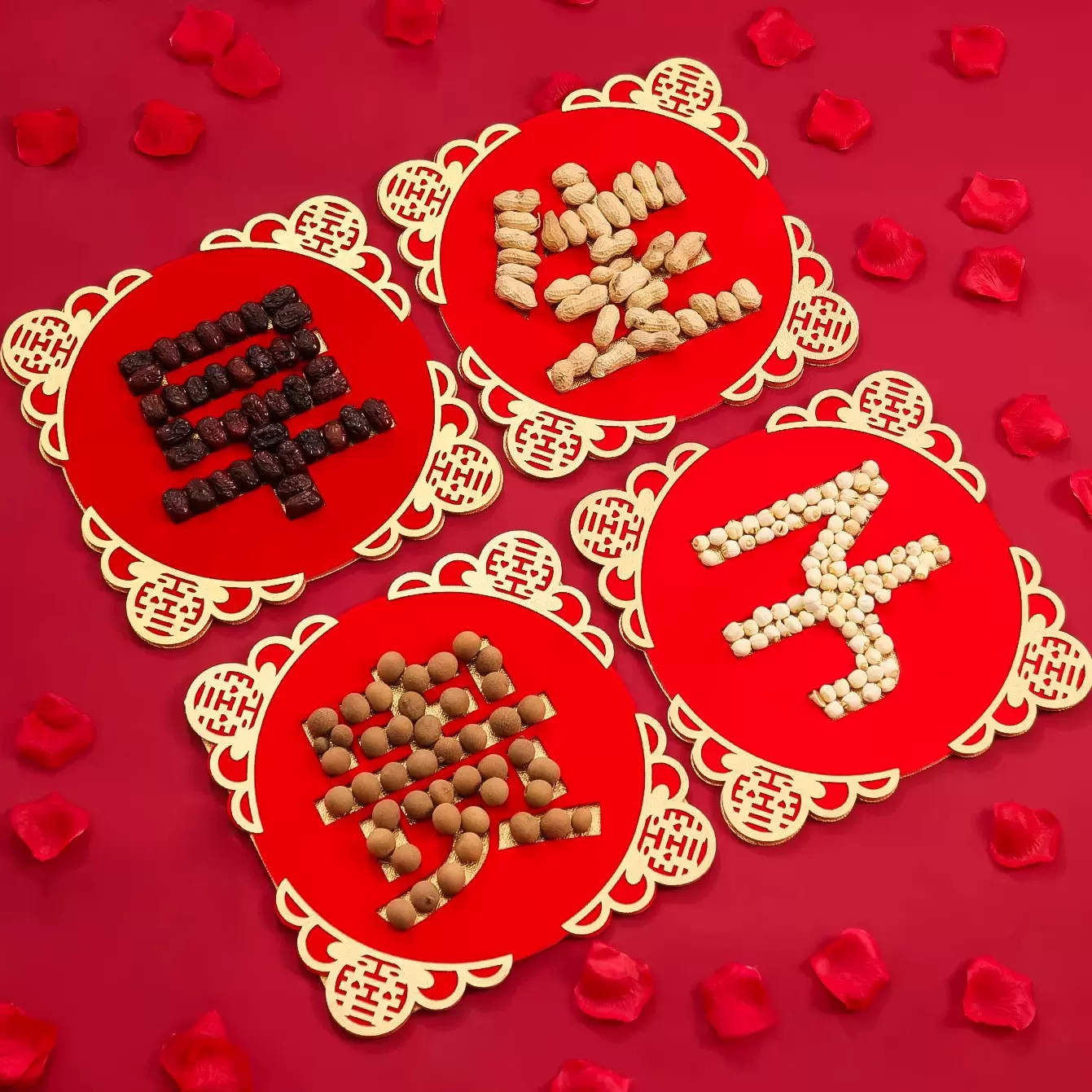 早生贵子模具板干果组合婚房布置装饰男方压床上摆件结婚用品大全