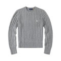 Sweater round neck gray white label