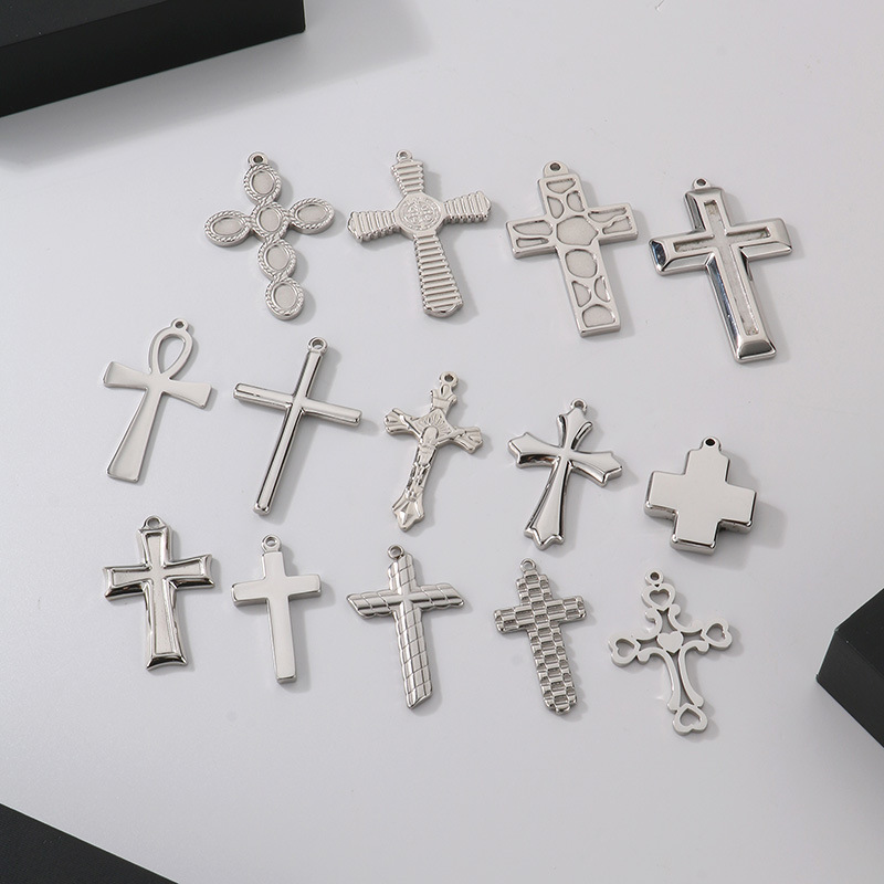 Pendant Jewelry Making Type 25 * 30mm, 25*38mm, 25*45MM Jewelry Making Size DIY Jewelry Accessories Classification 1 Piece 25 * 30mm 25*38mm 25*45MM 304 Stainless Steel Cross Pendant