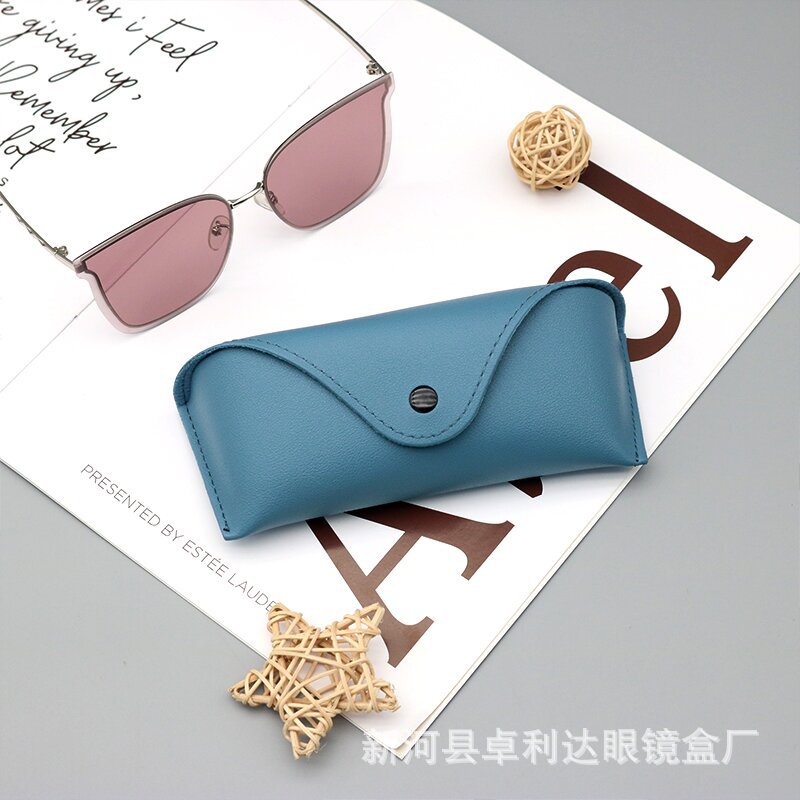 De alta calidad de cuero gafas caso gafas de sol miopía gafas caso anti-presión gafas de sol caso personalizable LOGO venta al por mayor