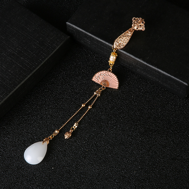 Antigüedades Cheongsam, tendencia nacional, temperamento, temperamento, colgante, broche, ropa de té Hanfu, borlas, retro, maquillaje chino, accesorios para mujeres