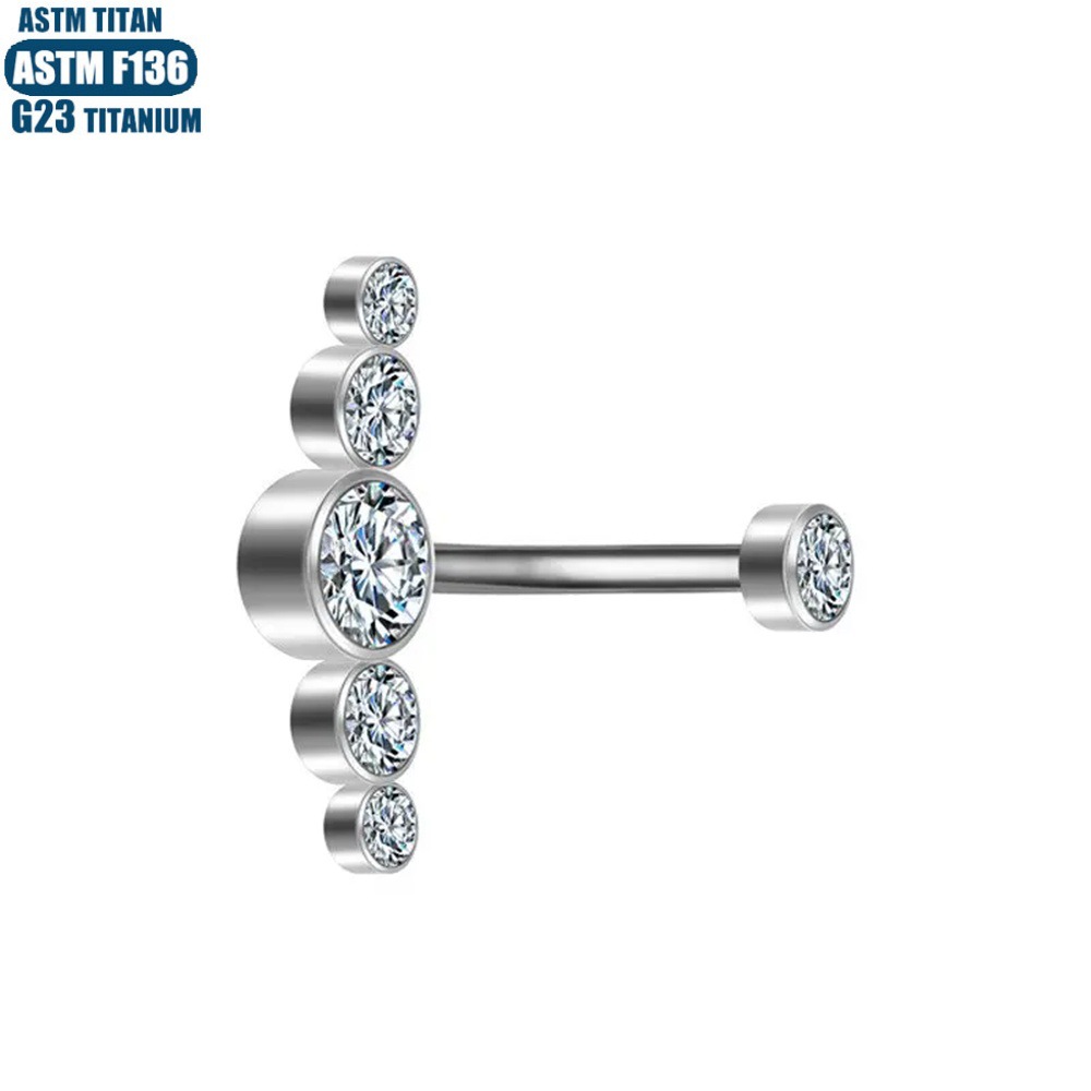 16G labret stud size and finish detail